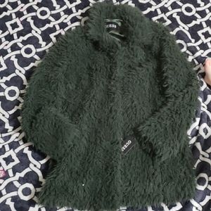 Brand new with tags Guess Fuzzy Olive Green Coat
